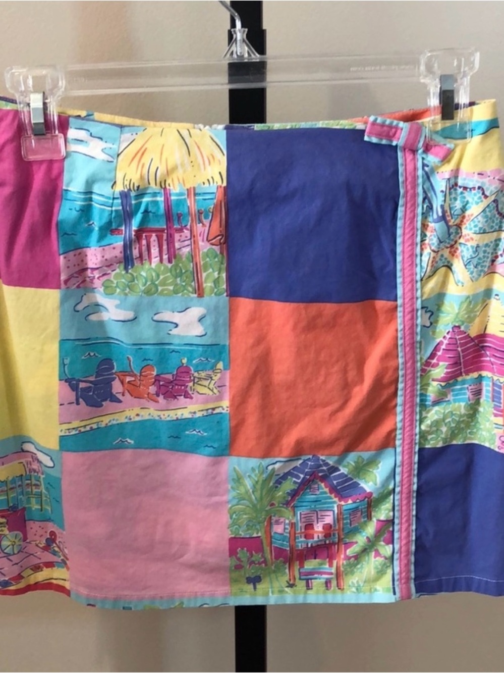 Lilly Pulitzer Multicolor compass Patchwork print Mini skort skirt-